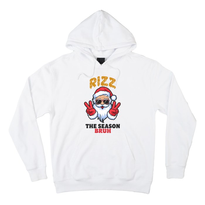 Rizz The Season Bruh Christmas Holiday Santa Claus Funny Hoodie