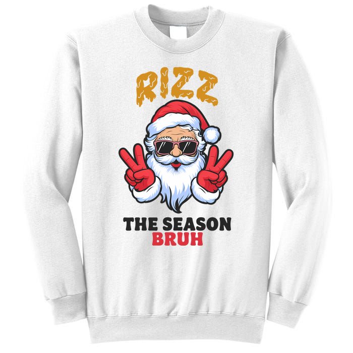 Rizz The Season Bruh Christmas Holiday Santa Claus Funny Sweatshirt