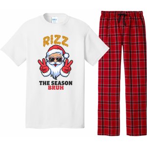 Rizz The Season Bruh Christmas Holiday Santa Claus Funny Pajama Set