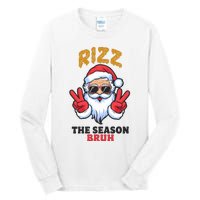 Rizz The Season Bruh Christmas Holiday Santa Claus Funny Tall Long Sleeve T-Shirt