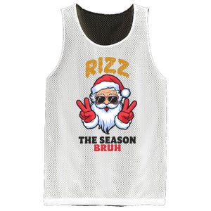 Rizz The Season Bruh Christmas Holiday Santa Claus Funny Mesh Reversible Basketball Jersey Tank