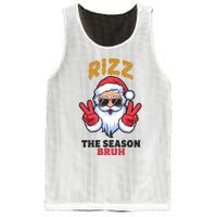 Rizz The Season Bruh Christmas Holiday Santa Claus Funny Mesh Reversible Basketball Jersey Tank