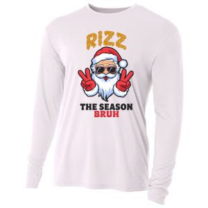 Rizz The Season Bruh Christmas Holiday Santa Claus Funny Cooling Performance Long Sleeve Crew