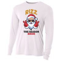 Rizz The Season Bruh Christmas Holiday Santa Claus Funny Cooling Performance Long Sleeve Crew