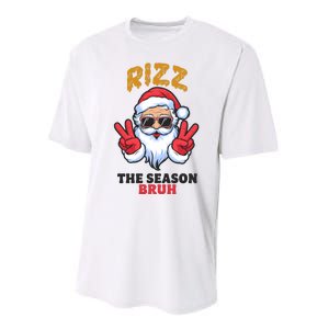 Rizz The Season Bruh Christmas Holiday Santa Claus Funny Performance Sprint T-Shirt