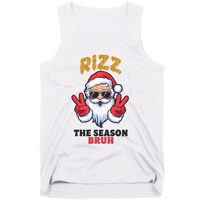 Rizz The Season Bruh Christmas Holiday Santa Claus Funny Tank Top