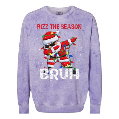 Rizz The Season Bruh Christmas Rizzmas Santa Claus Rizzler Colorblast Crewneck Sweatshirt