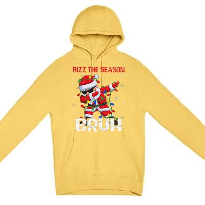 Rizz The Season Bruh Christmas Rizzmas Santa Claus Rizzler Premium Pullover Hoodie