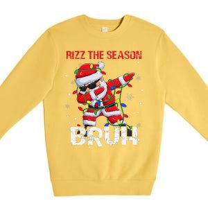 Rizz The Season Bruh Christmas Rizzmas Santa Claus Rizzler Premium Crewneck Sweatshirt