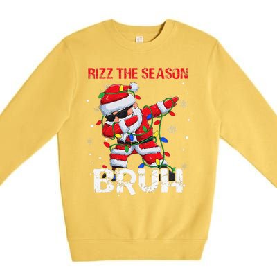 Rizz The Season Bruh Christmas Rizzmas Santa Claus Rizzler Premium Crewneck Sweatshirt