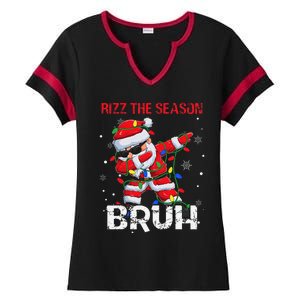 Rizz The Season Bruh Christmas Rizzmas Santa Claus Rizzler Ladies Halftime Notch Neck Tee