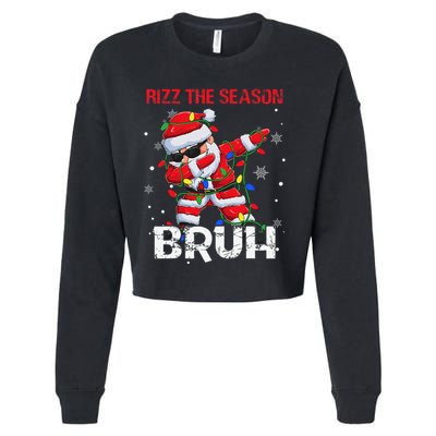 Rizz The Season Bruh Christmas Rizzmas Santa Claus Rizzler Cropped Pullover Crew