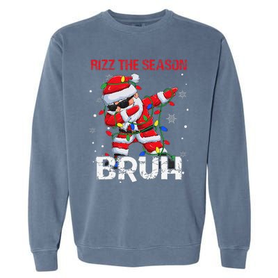 Rizz The Season Bruh Christmas Rizzmas Santa Claus Rizzler Garment-Dyed Sweatshirt