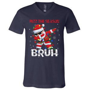 Rizz The Season Bruh Christmas Rizzmas Santa Claus Rizzler V-Neck T-Shirt