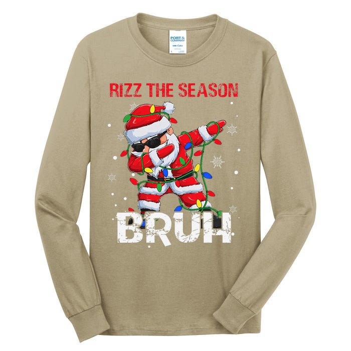 Rizz The Season Bruh Christmas Rizzmas Santa Claus Rizzler Tall Long Sleeve T-Shirt