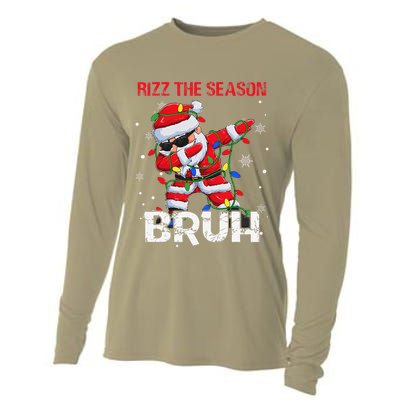 Rizz The Season Bruh Christmas Rizzmas Santa Claus Rizzler Cooling Performance Long Sleeve Crew