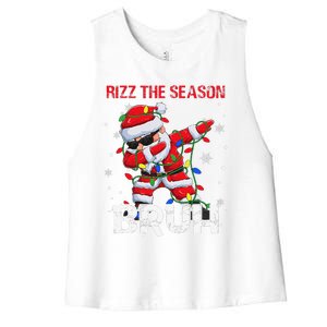 Rizz The Season Bruh Christmas Rizzmas Santa Claus Rizzler Women's Racerback Cropped Tank