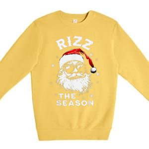 Rizz The Season Santa Claus Rizzmas Funny Christmas Premium Crewneck Sweatshirt