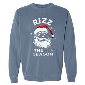 Rizz The Season Santa Claus Rizzmas Funny Christmas Garment-Dyed Sweatshirt