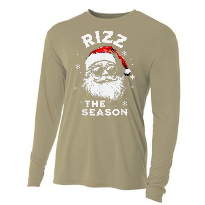 Rizz The Season Santa Claus Rizzmas Funny Christmas Cooling Performance Long Sleeve Crew