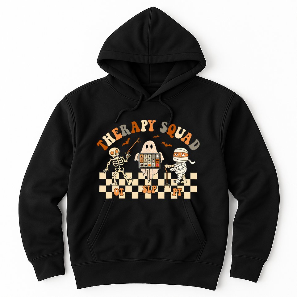 Retro Therapy Squad Slp Ot Pt Team Halloween Speech Physical Hoodie