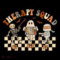 Retro Therapy Squad Slp Ot Pt Team Halloween Speech Physical Bucket Hat