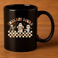Retro Therapy Squad Slp Ot Pt Team Halloween Speech Physical 11oz C Handle Ceramic Mug