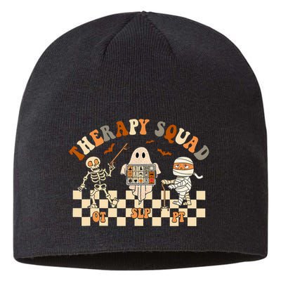 Retro Therapy Squad Slp Ot Pt Team Halloween Speech Physical Sustainable Beanie