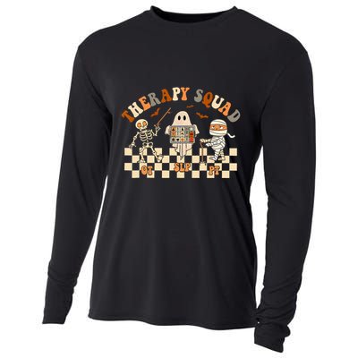 Retro Therapy Squad Slp Ot Pt Team Halloween Speech Physical Cooling Performance Long Sleeve Crew