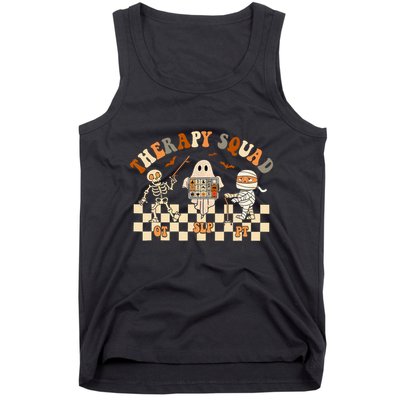 Retro Therapy Squad Slp Ot Pt Team Halloween Speech Physical Tank Top