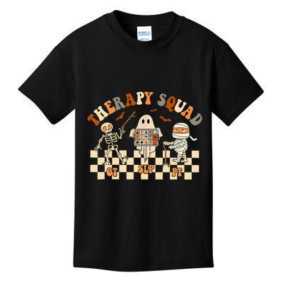 Retro Therapy Squad Slp Ot Pt Team Halloween Speech Physical Kids T-Shirt