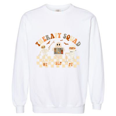 Retro Therapy Squad Slp Ot Pt Team Halloween Speech Physical Garment-Dyed Sweatshirt