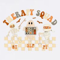 Retro Therapy Squad Slp Ot Pt Team Halloween Speech Physical Garment-Dyed Sweatshirt