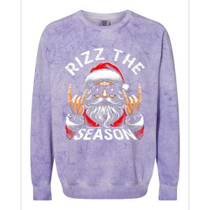 Rizz The Season Funny Christmas Rizzmas Santa Teens Colorblast Crewneck Sweatshirt