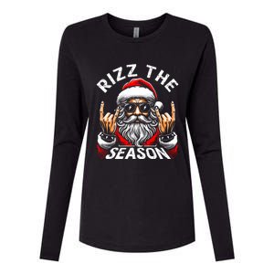 Rizz The Season Funny Christmas Rizzmas Santa Teens Womens Cotton Relaxed Long Sleeve T-Shirt