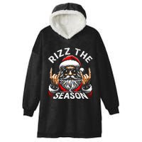 Rizz The Season Funny Christmas Rizzmas Santa Teens Hooded Wearable Blanket