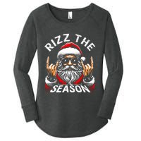 Rizz The Season Funny Christmas Rizzmas Santa Teens Women's Perfect Tri Tunic Long Sleeve Shirt