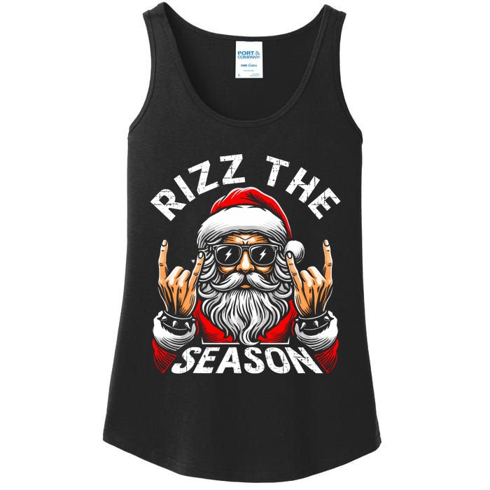 Rizz The Season Funny Christmas Rizzmas Santa Teens Ladies Essential Tank