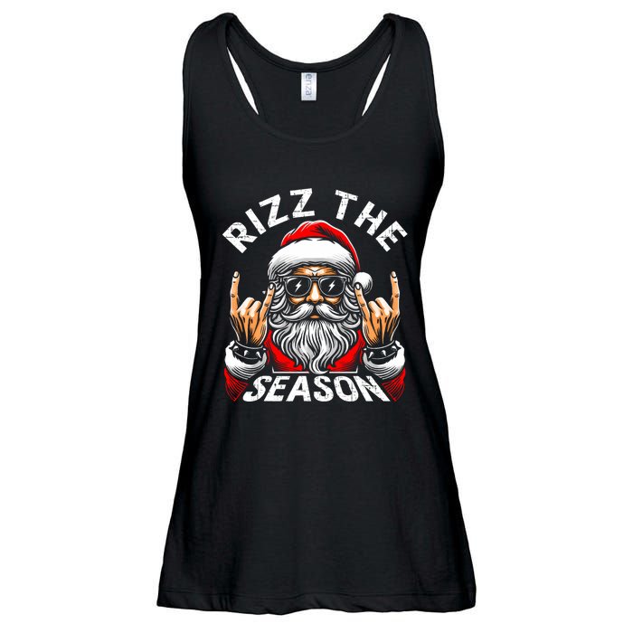 Rizz The Season Funny Christmas Rizzmas Santa Teens Ladies Essential Flowy Tank