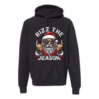 Rizz The Season Funny Christmas Rizzmas Santa Teens Premium Hoodie