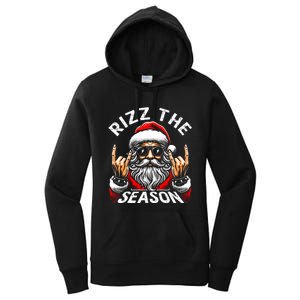 Rizz The Season Funny Christmas Rizzmas Santa Teens Women's Pullover Hoodie