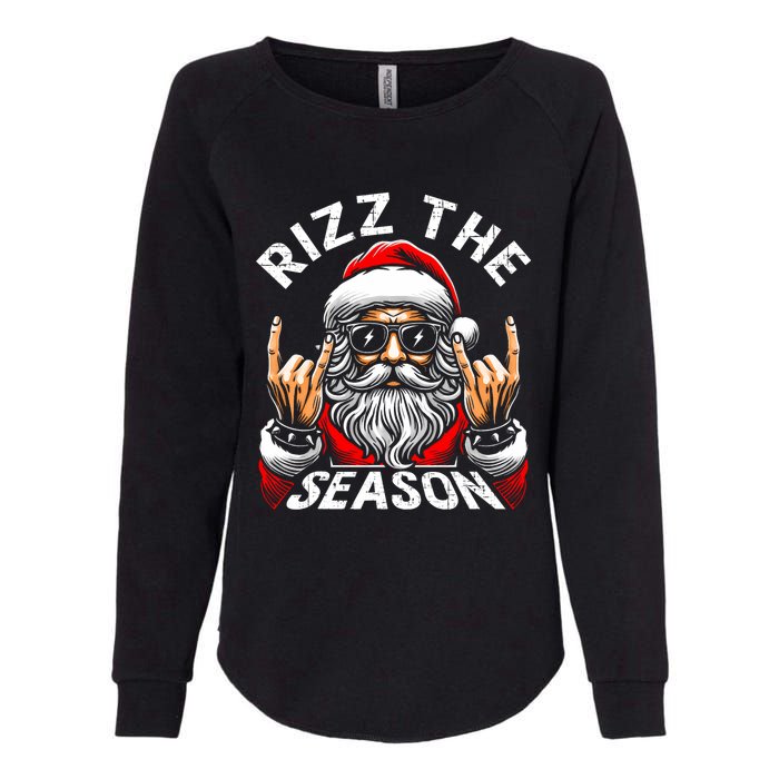 Rizz The Season Funny Christmas Rizzmas Santa Teens Womens California Wash Sweatshirt