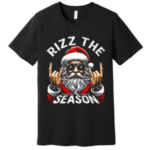 Rizz The Season Funny Christmas Rizzmas Santa Teens Premium T-Shirt