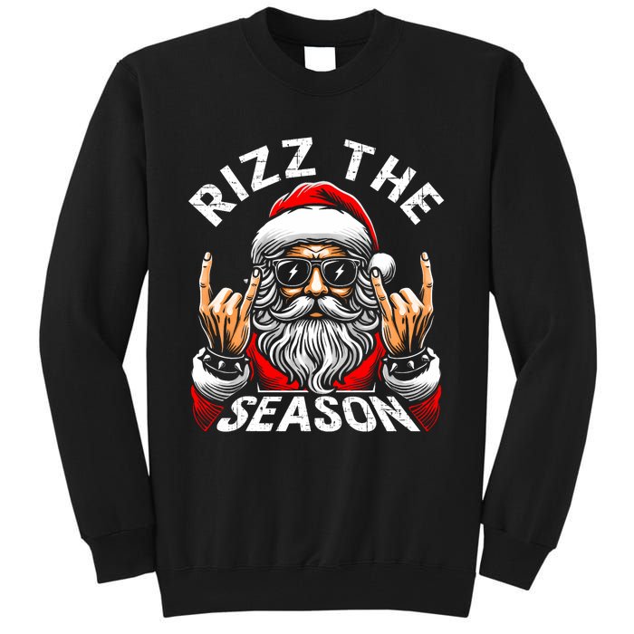 Rizz The Season Funny Christmas Rizzmas Santa Teens Tall Sweatshirt