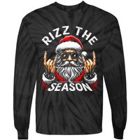 Rizz The Season Funny Christmas Rizzmas Santa Teens Tie-Dye Long Sleeve Shirt