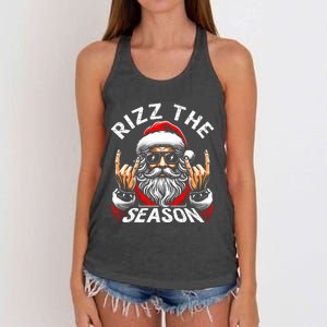 Rizz The Season Funny Christmas Rizzmas Santa Teens Women's Knotted Racerback Tank