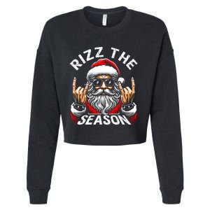 Rizz The Season Funny Christmas Rizzmas Santa Teens Cropped Pullover Crew