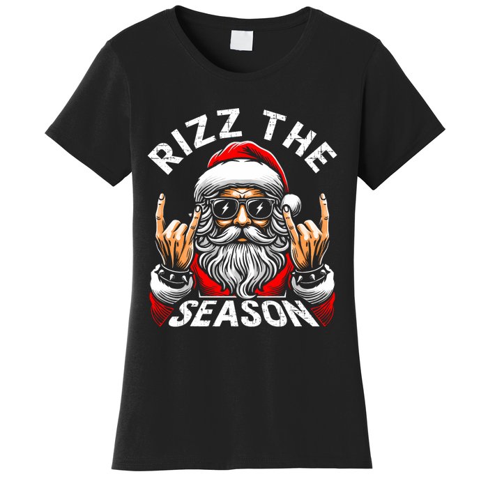 Rizz The Season Funny Christmas Rizzmas Santa Teens Women's T-Shirt