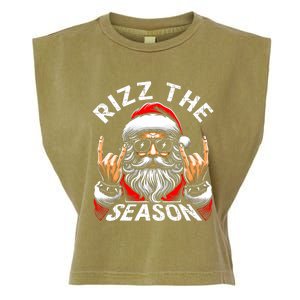 Rizz The Season Funny Christmas Rizzmas Santa Teens Garment-Dyed Women's Muscle Tee