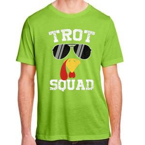 Running Turkey Sunglasses Trot Squad Thanksgiving Adult ChromaSoft Performance T-Shirt